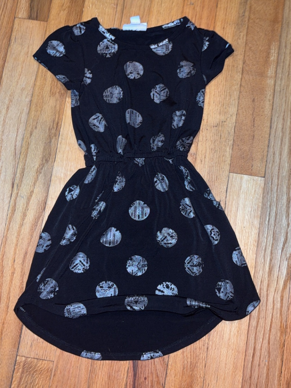 LuLaRoe Black Dress with Silver Dot Pattern